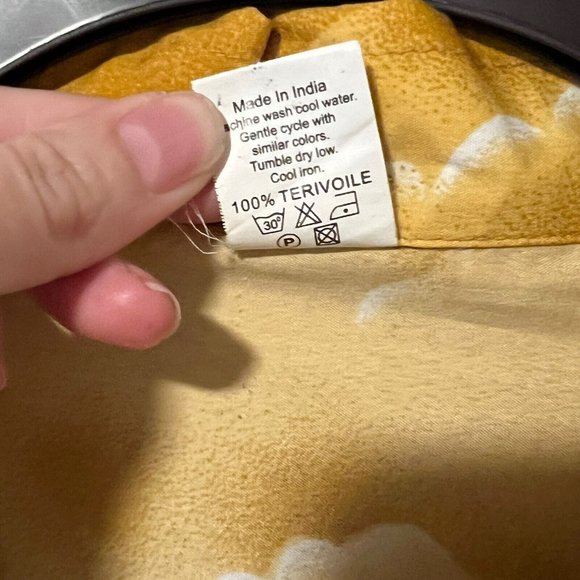 Vintage Creations Hawaiian Shirt Mens XXL Yellow Palm Tree Lightweight Polyester - Picture 5 of 9